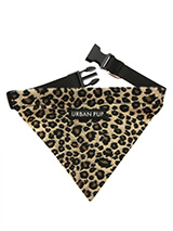 Leopard Print Bandana - Our Leopard Bandana is a contemporary animal print style and is right on trend. Just attach your lead to the D-ring and this stylish Bandana can also be used as a collar. It is lightweight, incredibly strong, stylish and practical.