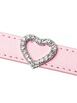 Crystal Heart 18mm Slider (for personalised collars) - Crystal Heart 18mm Slider for accessorising our personalised collars. Why not finish your dogs name with a heart to show your love. Or perhaps just have the heart on its own. Either way this is a fantastic bling accessory.