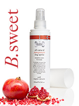 All Natural Pomegranate Dog Spritz (200ml) - Our all natural pomegranate spritz spray is used to refresh and condition coats leaving them smooth and silky with a delicate sweet scent. The incredible antioxidant, anti-microbial and anti-inflammatory properties of pomegranate encourages healthy skin and contain vitamin A and K, the hair friendly...