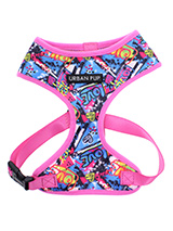 Pink Graffiti Harness - Our Pink Graffiti Harness is a street art inspired design. It is lightweight and incredibly strong. designed by Urban Pup to provide the ultimate in comfort and safety. It features a breathable material for maximum air circulation that helps prevent your dog overheating and is held in place by a sec...