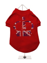 Royal Crown GlamourGlitz Dog T-Shirt - Exclusive GlamourGlitz 100% Cotton Dog T-Shirt. Fit for your prince or princess, the Crown Design is a real style indicator and a must have look. Crafted with Red, Silver and Blue Rhinestuds that catch a sparkle in the light. Wear on it's own or match with a GlamourGlitz ''Mommy and Me'' Women's T-S...