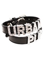 Black Leather Personalised Dog Collar (Diamante Letters)